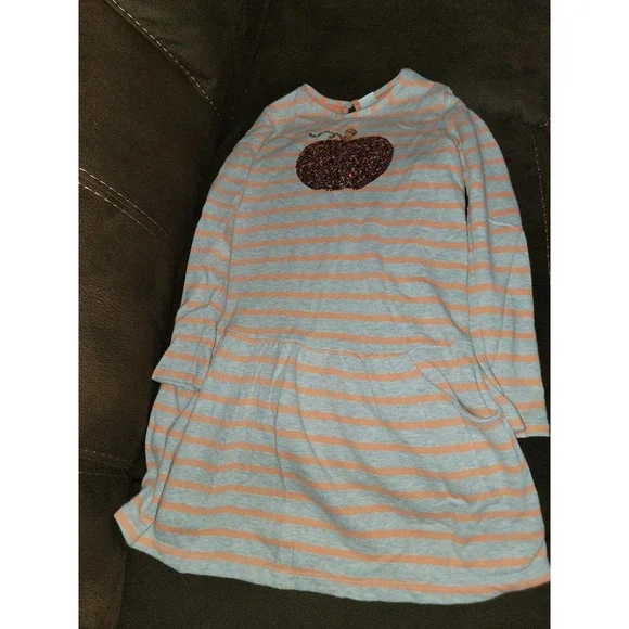 Gymboree fall Halloween pumpkin striped dress size 10
