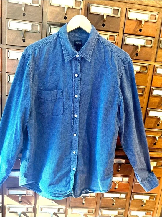 J. Crew Washed Blue Casual Button-Down Shirt