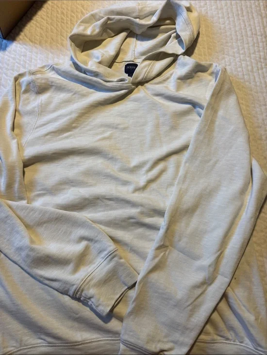 J. Crew Men's Light Cream Crewneck Hoodie Sweater light weight