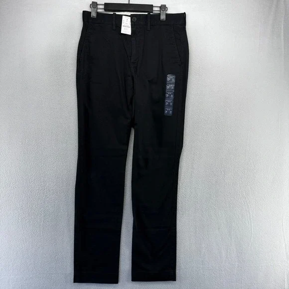 J.Crew Pants Mens 28x32 Black Athletic Slim Flex Chino Casual Cotton Office NEW