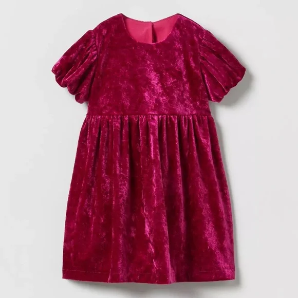 ZARA Kids, Burgundy, Velvet dress, girl size 18-24