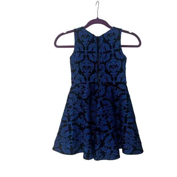 Zoe LtD Girls blue paisley dress 7