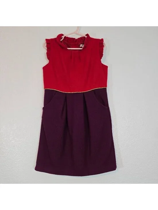 Janie And Jack Belle Of The Ballet Dress Girl Size 6 Red Purple Ruffle Trim