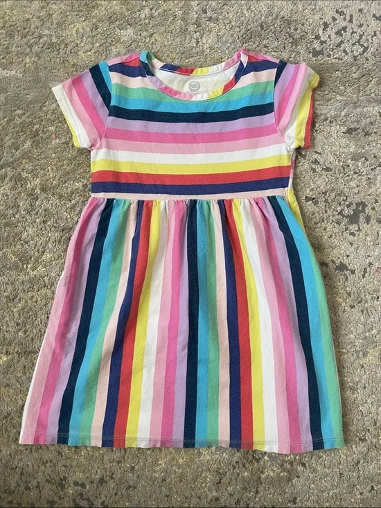 4T rainbow stripe dress