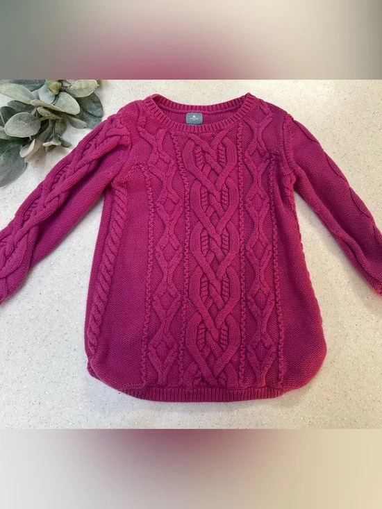 Baby Gap Pink Cable Knit Sweater Dress Girls Size 4T
