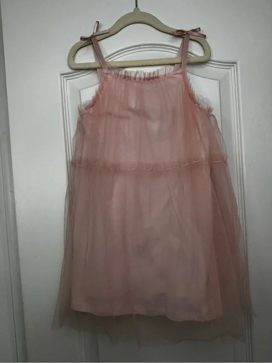 Zara Pink Tulle Dress with Bow Straps Size 5T
