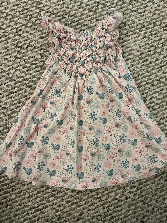 Smocked Pink Bird & Floral Sundress for Girls
