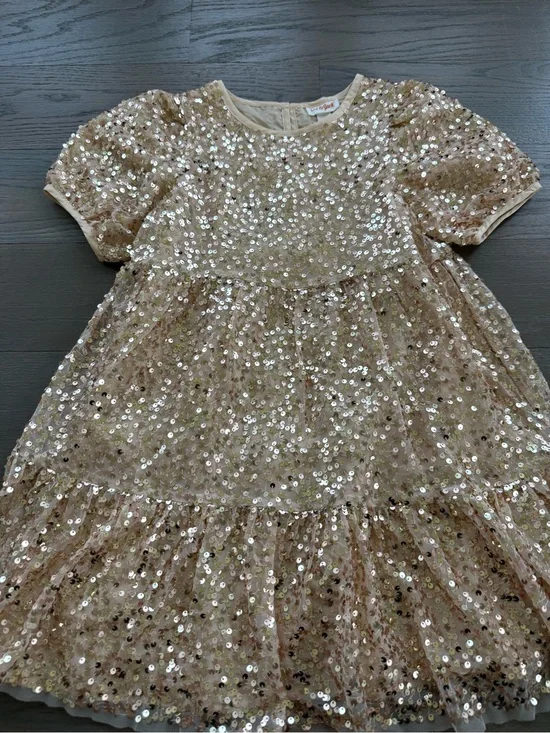 Cat & Jack Gold Sequin Party Dress