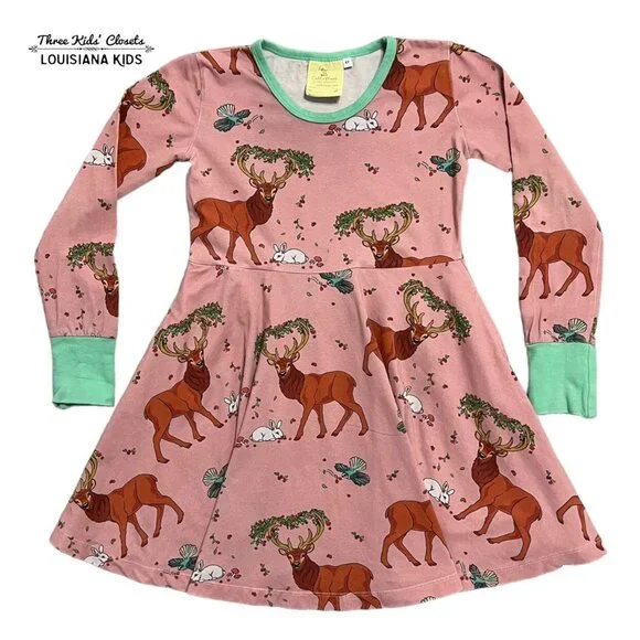 Coddi & Womple 6Y Organic Cedar In The Berry Bush Twirl Dress