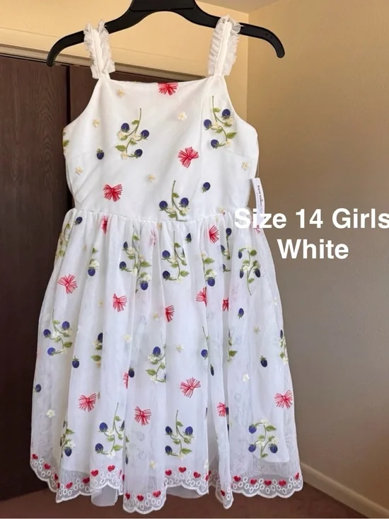 Kensie Girl Sleeveless Beaded Soutache Dress with Tiered Skirt, Size 14