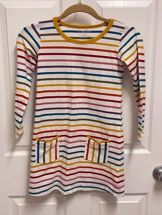 Ruffle Butts Girls Striped Long Sleeve Dress.  Sz Girls 8