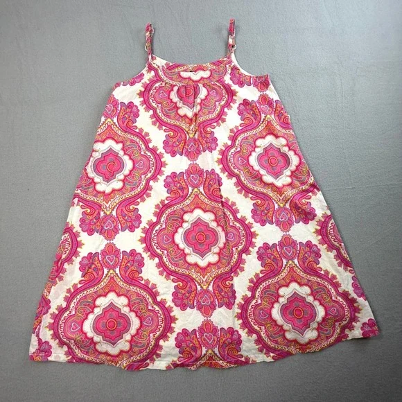 GapKids Pink Paisley Dress Girls S 6-7 Medallion Sleeveless Cotton Boho Summer