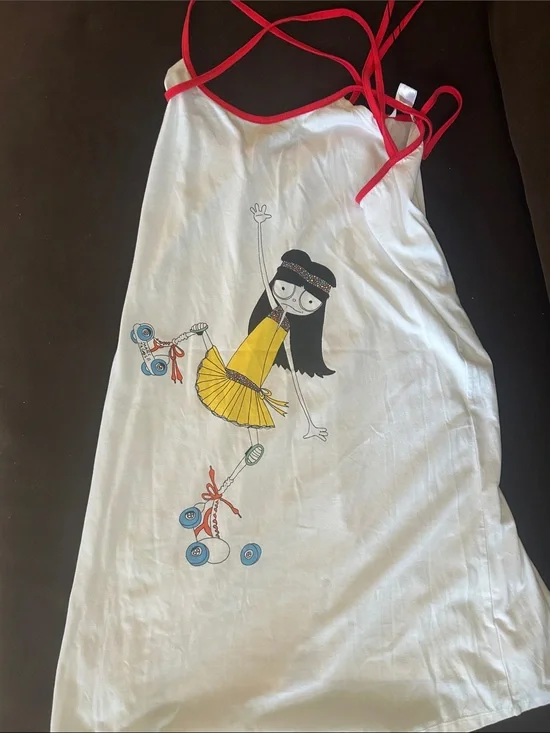 Marc Jacobs White Dress with Yellow, Black & Red Trim