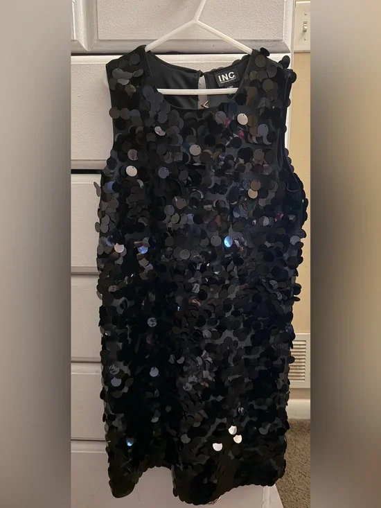 INC International Concepts Black Sequin Mini Skirt