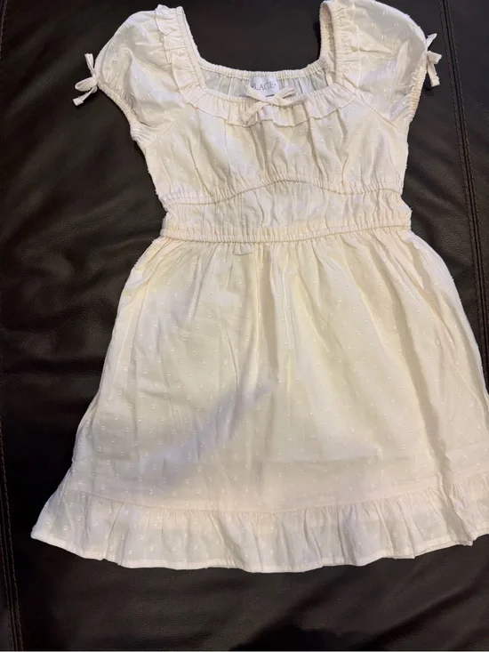 The Children's Place White Eyelet Smocked Casual Dress