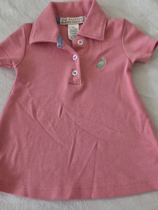 The Beaufort Bonnett Company TBBC Infant Girl's Pink Polo Dress 0-6 Months