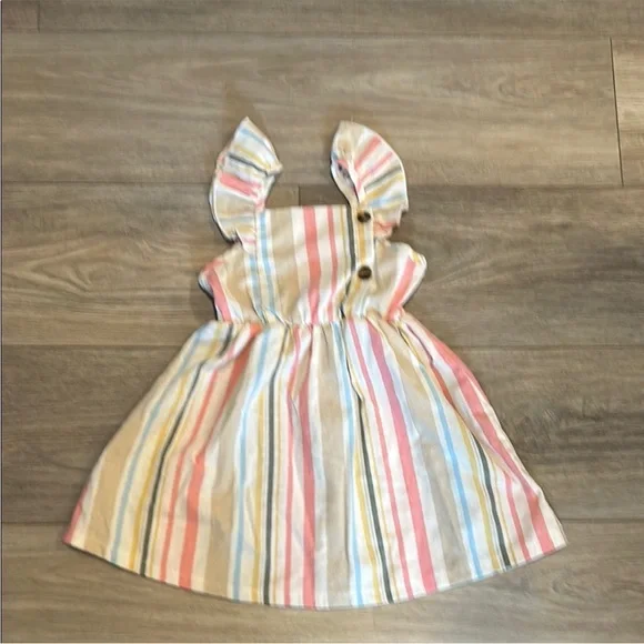 SHEIN Pink and Blue Ruffled Smocked‎ Sundress