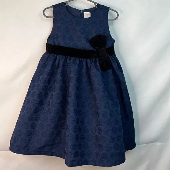 Gymboree Navy Blue Sleeveless Glitter Party Dress 3T EUC