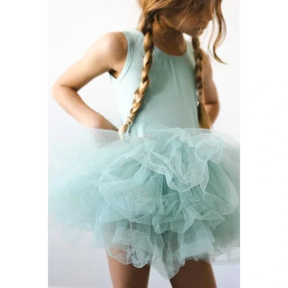 Mila & Rose Ballerina Aqua Tulle Tank Ballet‎ Tutu Dress Size 6-12M