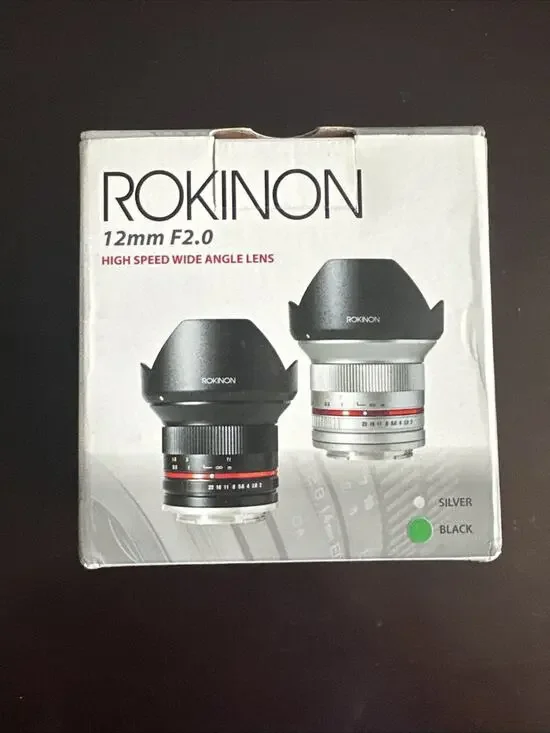 Rokinon 12mm F2.0 High Speed Wide Angle Lens for Fujfilm X - New!