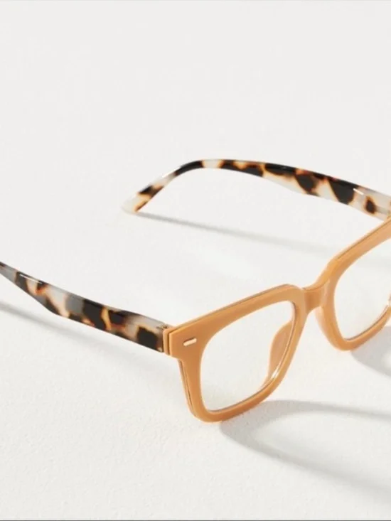 New Anthropologie Peepers Tan Starlet Blue Light filtering Glasses +0.00‎