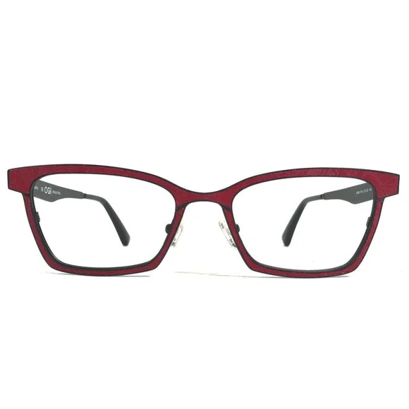OGI Eyeglasses Frames 4306/1754 Black Red Square Full Rim 51-20-145