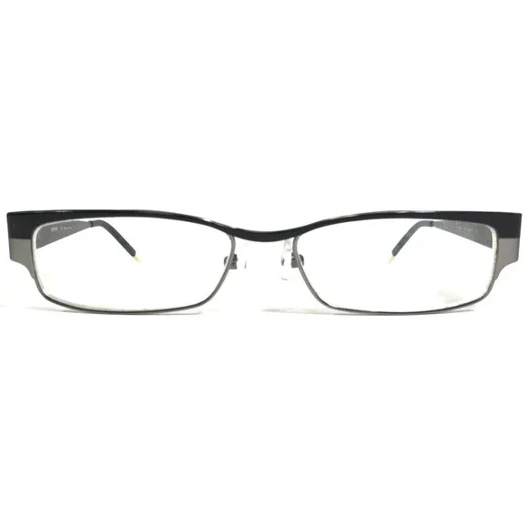 DKNY Eyeglasses Frames DY5553 1080 Black Silver Rectangular Full Rim 50-15-135