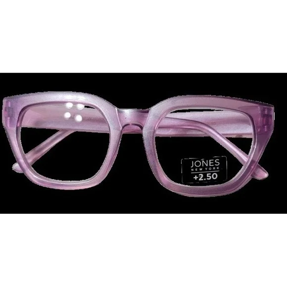 NWT Jones NY 2.5 Pink Geometric Reading Nerd Glass Readers 120597