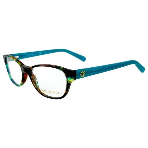 Tory Burch TY2031 Womens Plastic Eyeglass Frame 3153 Blue Brown Tortoise 51-17