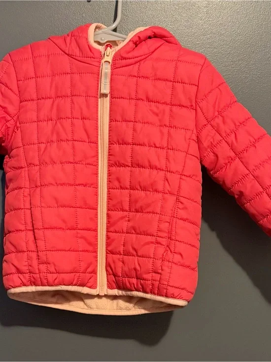 Cat & Jack Coral Quilted Hooded Puffer Jacket