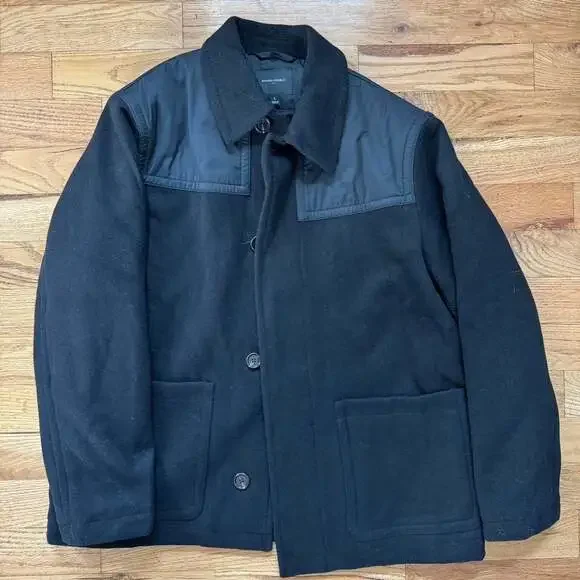 Banana Republic Wool Blend Chore Coat Jacket Dark Navy Blue