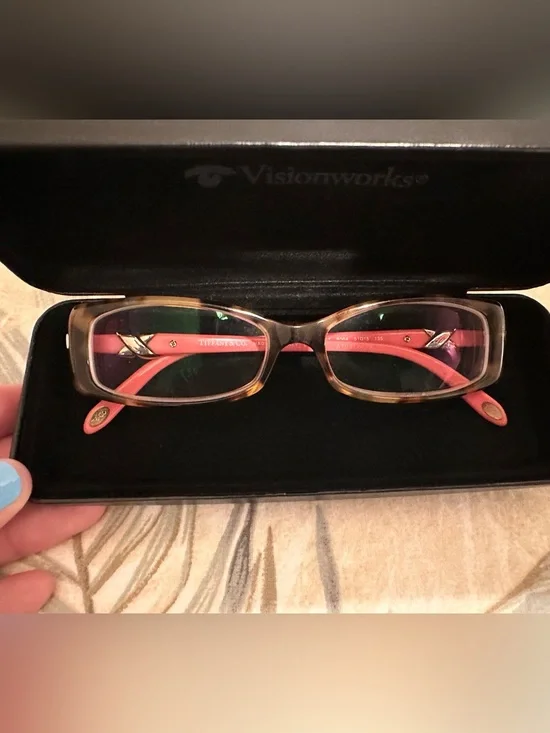 Tiffany & Co. Coral Pink Temple Eyeglass Frames