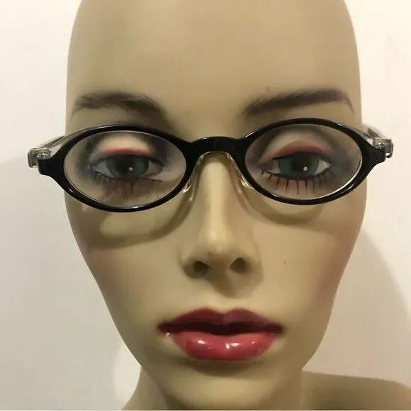 Rare Authentic Face a Face BINGO Oval Black/Clear Eye Glasses France