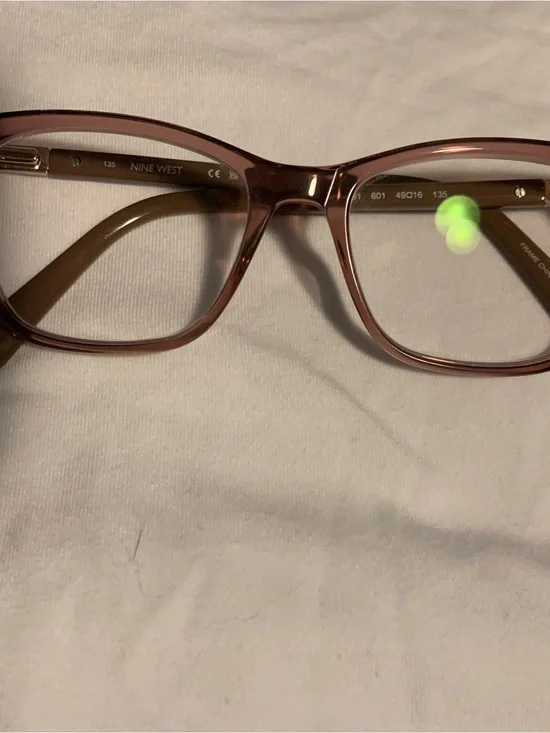 Nine West Womens Translucent Rose Pink Rectangular Glasses NW5191