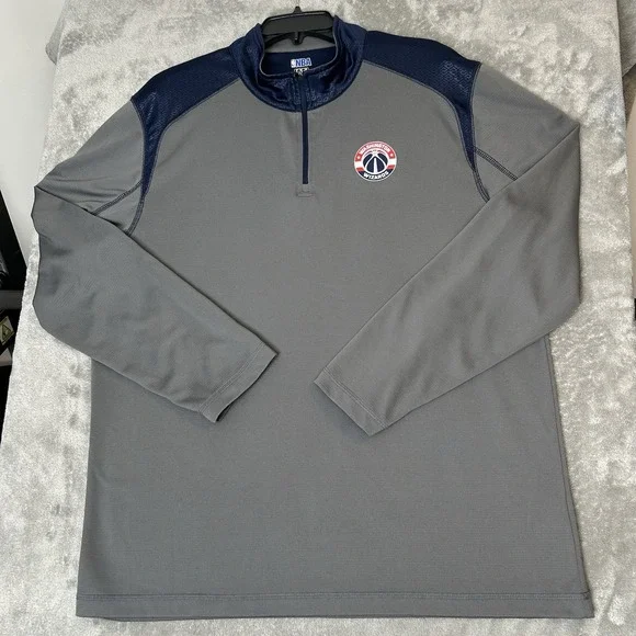NBA TX3 Cool Washington Wizards Jacket Mens Size XL Active Wear 1/4 Zip Pullover