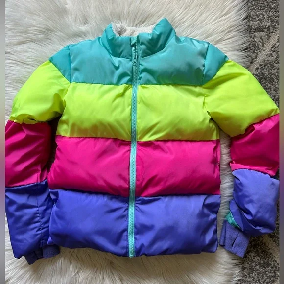 Girls’ Cat & Jack multicolor puffer jacket