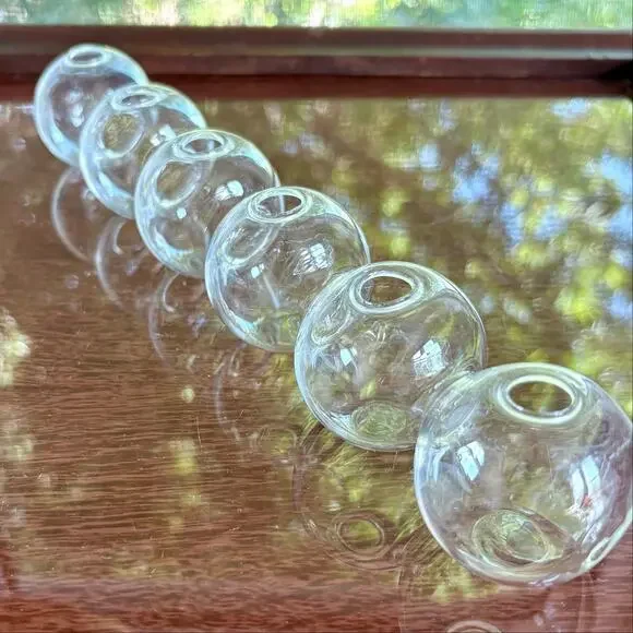 Blown Glass 6-Hole Bud Vase Propagation Tube, 10”