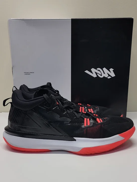 Jordan Zion 1 Black Bright Crimson White Men's Size 16