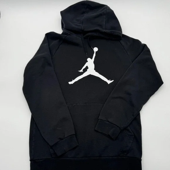 Jordan Jumpman Pullover Hoodie Mens Small Black White Logo Sweatshirt Monochrome