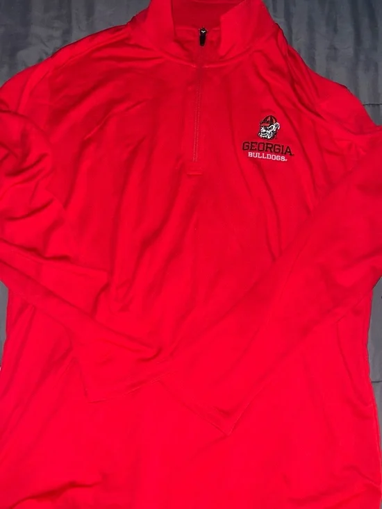 Hanes Red Georgia Bulldogs Lightweight Quarter-Zip Shirt Jacket