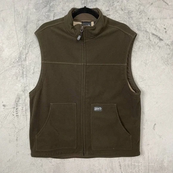 Dri Duck Fleece Workwear Utility Zip Vest Medium Olive Green Rugged Outdoors‎