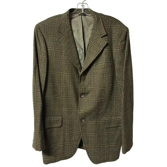 Vintage Men's‎ Warren Sewell Tweed Herringbone Sport Coat Blazer Green Red Blue