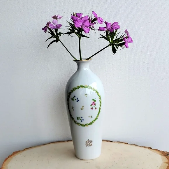Limoges France Porcelain Floral Handpainted Vase