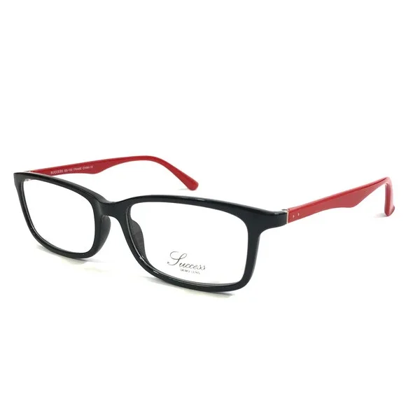 Success Eyeglasses Frames SS-130 BLACK/RED Rectangle Full Rim 53-17-140