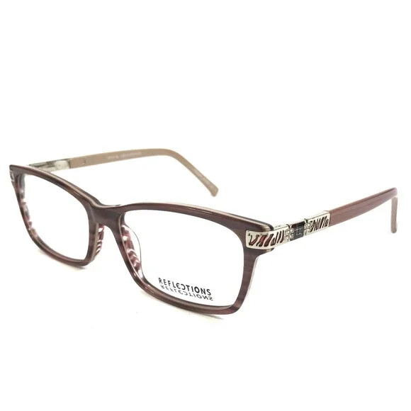 Reflections Eyeglasses Frames R774 ROSE Pink Beige Rectangle Full Rim 53-15-135