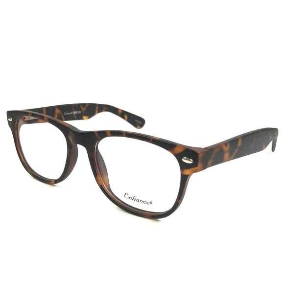 Enhance Eyeglasses Frame 3982 MATT TORT Matte Tortoise Square Full Rim 52-18-145