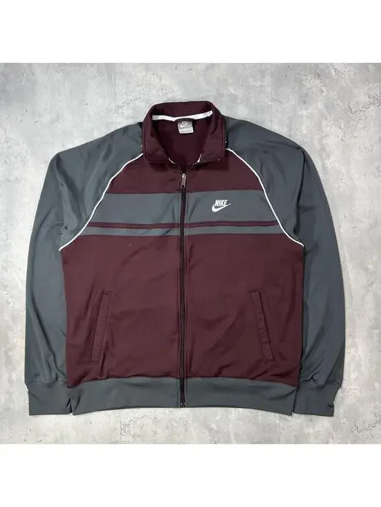 Vintage Burgundy Nike Skater Grunge Track Jacket