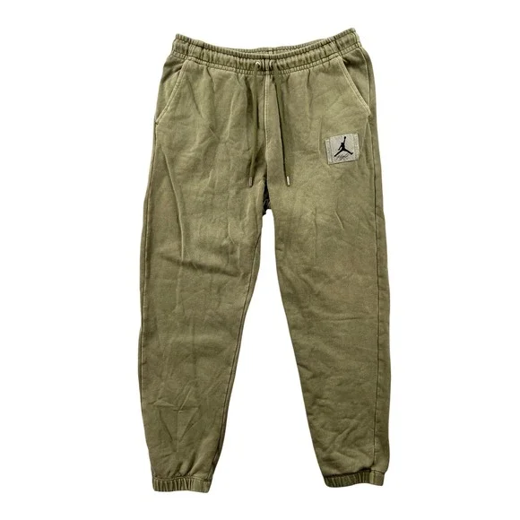 Jordan Flight Essential Fleece Sweatpants Men Medium Olive Green Jogger‎ Lounge