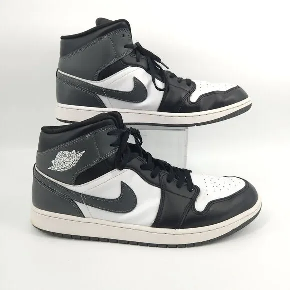 Air Jordan 1 Mid Shoes Men Size: 16 Nike Black And White (DQ8426-001) 2024