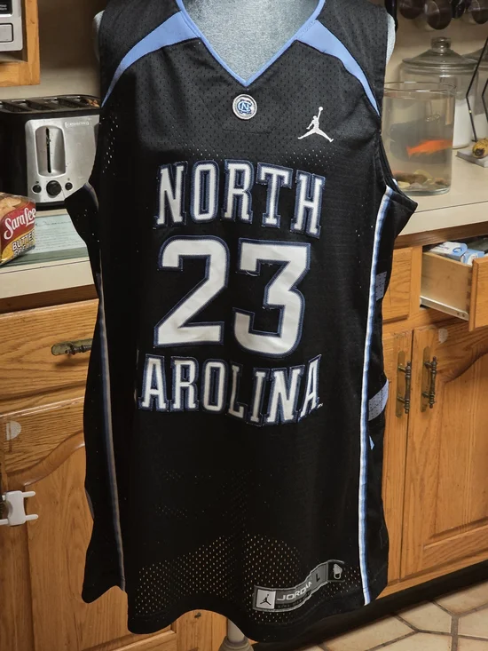 Jordan Black and Carolina Blue North Carolina #23 Basketball Jersey